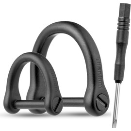 TISUR Key Ring Titanium D-Ring Key Car Motorcycle Keychain Cute Smart Key Keychain with Driver, Black/S *1+L *1