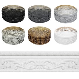 Wallpaper Border 360" x 3.1" Peel Stick Foam Molding Trim Self Adhesive, Crown Molding Wallpaper Border Flexible, 3D Wall Edging Lines Foam Baseboard, Wall Base Moulding Trim for Home DIY Decoration