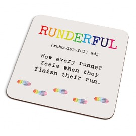Motivational Running Gift - Runderful Coaster - Runner Motivation Print, Stocking Filler, Male or Female Runners Gifts idea