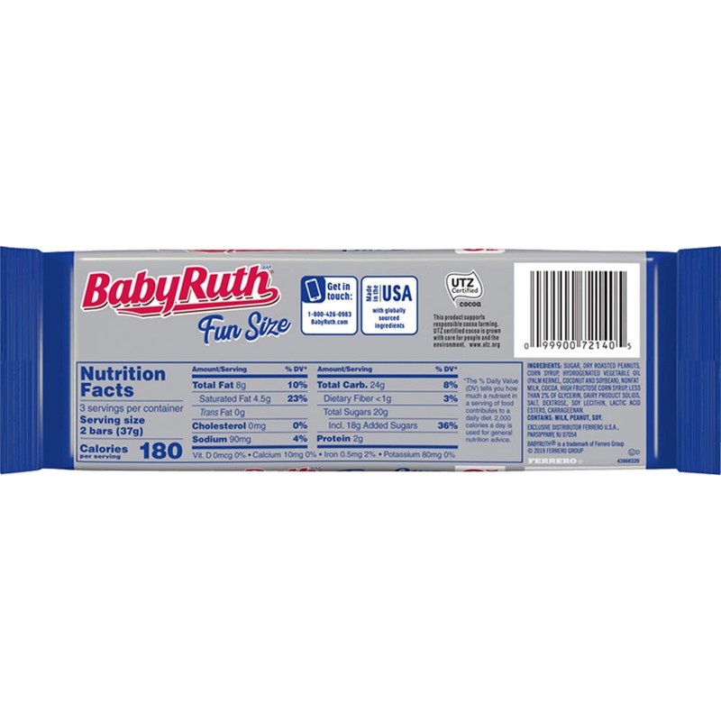 Baby Ruth Milk Chocolate Snack Tray, 6 Individually Wrapped Ferrero