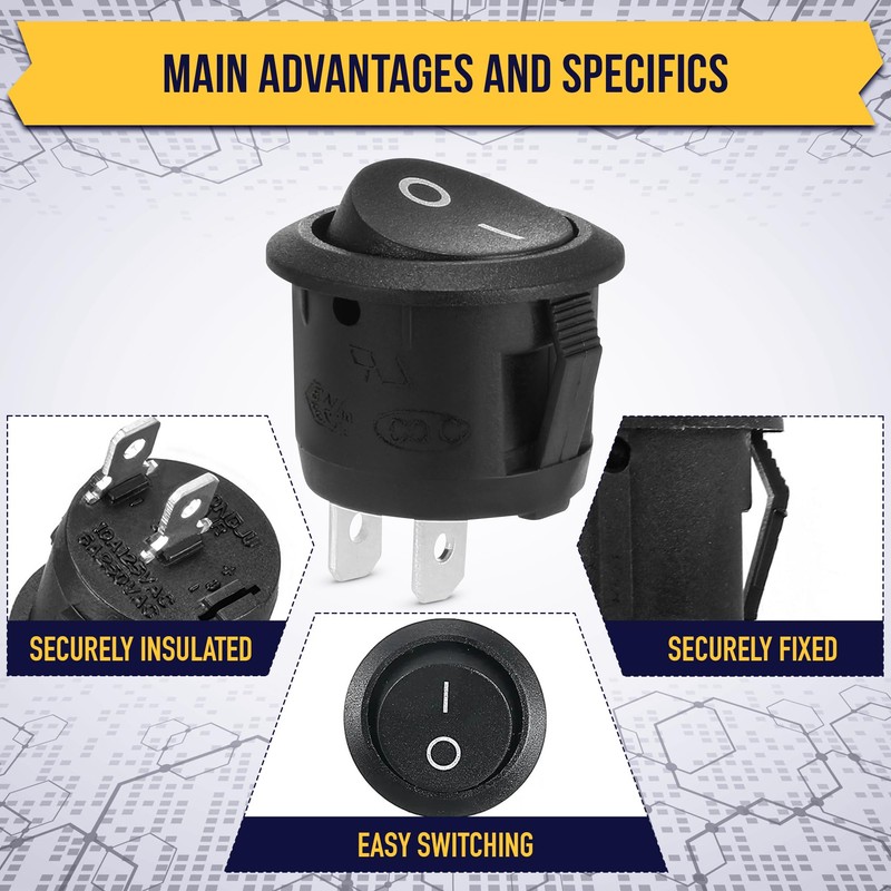 2Pcs Waterproof Toggle Switch 12V – Polycarbonate On Off Rocker