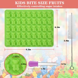SAGOOITS Large Gummy Bear Molds Candy Molds, No Stick Chocolate Candy Gummy Molds,Gummie Molds Premium Silicone,Pack of 4 with 2 Droppers