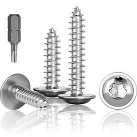 Jyvex Pack of 100 self-tapping screws stainless steel M4 x 20 mm, self-tapping screws with disc, A2 V2A Torx screws, full thread, wood screws, flat head screws with T20 drill