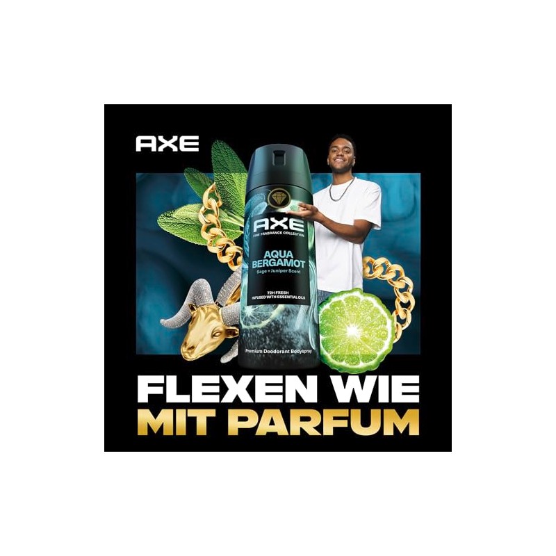 Axe Premium Bodyspray Aqua Bergamot Deo ohne Aluminiumsalze für 72H