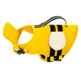 Dog Life Jacket High Buoyancy Waterproof Quick Drying Tear Resistant Rescue Handle Reflective Pet Lifesaver Vest Yellow Bee S Bust: 43‑56cm/17‑22in, Neck: 31‑41cm/12.2‑16.14in, for 2.5‑5kg