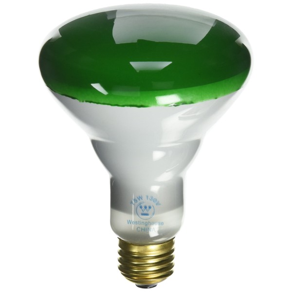 Westinghouse Lighting 0467300, 75 Watt, 130 Volt Green Incandescent BR30 Light Bulb - 2000 Hours