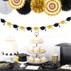 Black Gold Party-Decoration Graduation Banner - 14pcs Kits Cap Garland
