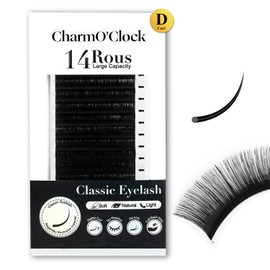 CharmO'clock Extra Long Cashmere Lash Extensions D Curl 0.03mm 17mm Length Mega Volume Lash Trays Super Matte Black Individual Eyelash Extensions For Advanced Lash Techs(D 0.03 17mm)