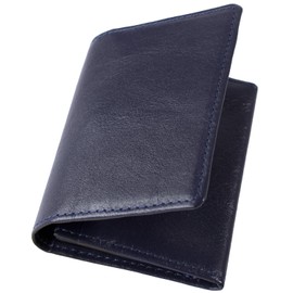 TAVARAT FLAT TAV-019 Business Card Holder, Genuine Leather - Navy -