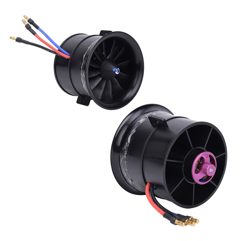 EDF 70mm 12-Blade Fan Propeller with Starting Motor for RC