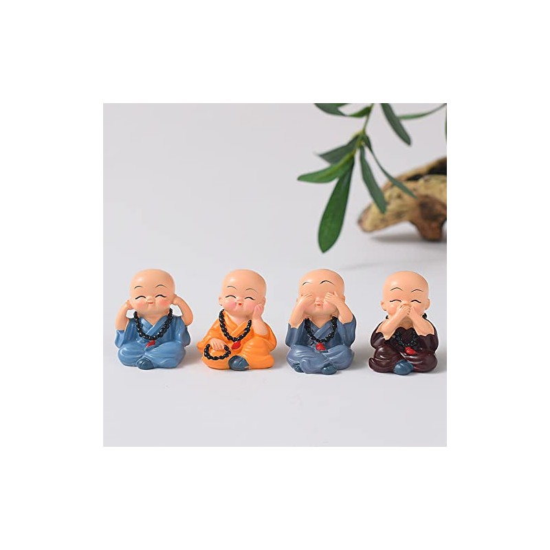 CHBDJY Baby Cute Monk Statue, Hear No Evil See No