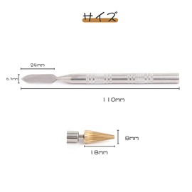 YFFSFDC Edge Coating Pen-Shaped Leather Craft Leather Tool Double-Ended Spatula Roller Work Tool Rotating Type Dual-Use Wax Brush Model Making Craft Use Stainless Steel Silver (1-Piece Set)