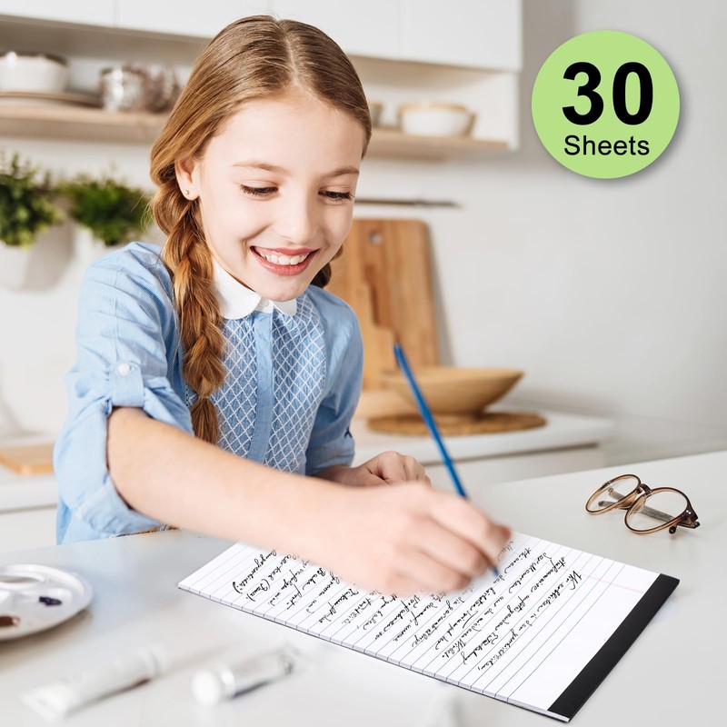Yoosso Lined Paper A4 Pad, 4 Pack, 30 Sheets Each,