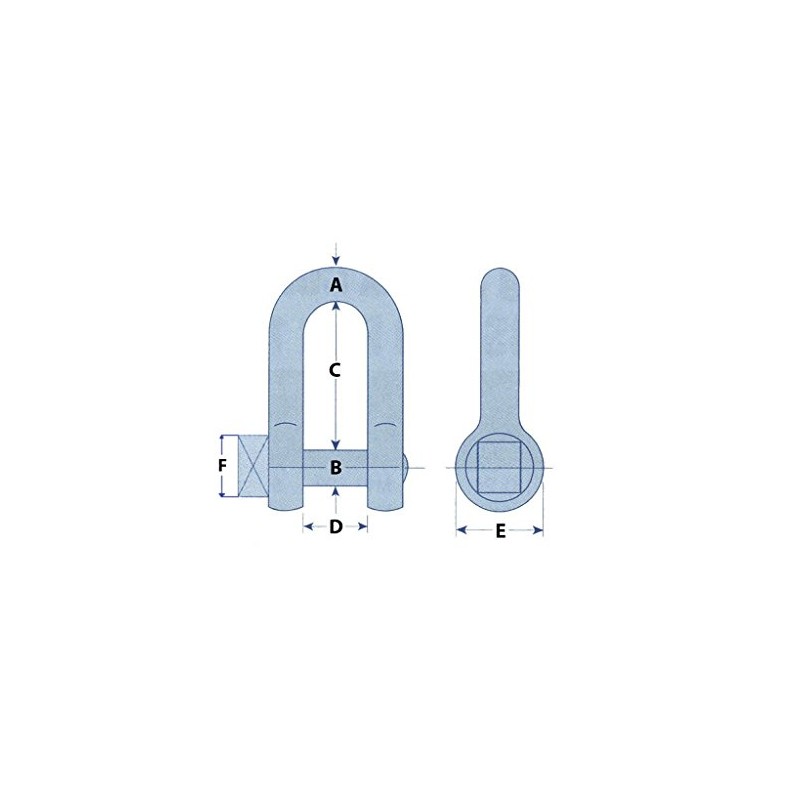 Stainless Steel D Shackle Square Head 6MM