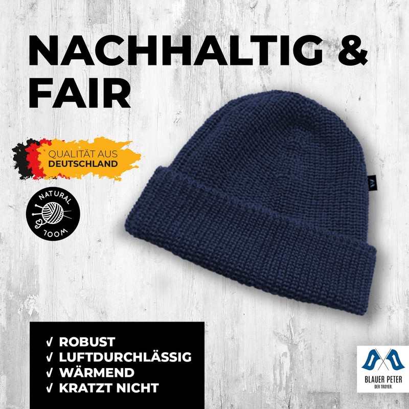 Blauer Peter - Knitted Hat - Merino - Plain -
