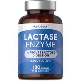 Lactase Enzyme 6,090 FCC Units | 180 Capsules | Improves Lactose Digestion | Food Supplement | by Horbaach