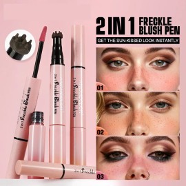 Lápiz Doble Para Pecas Marrones + Colorete Dos En Uno