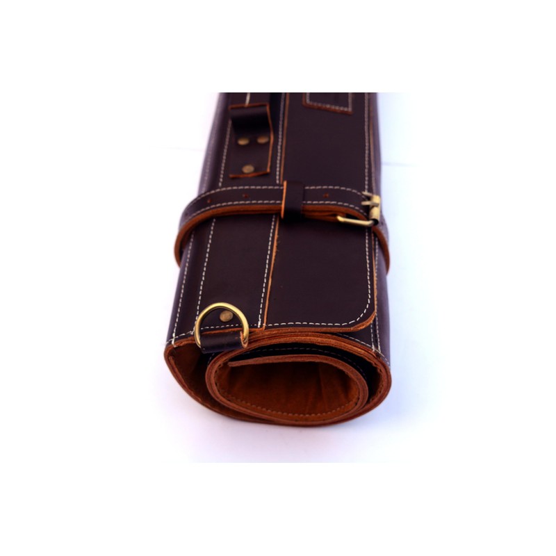 EVERPRIDE Brown Leather and Suede Knife Roll