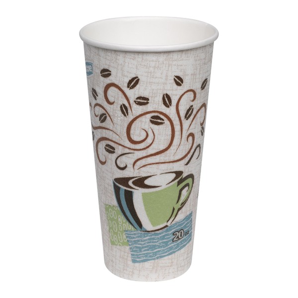 Dixie PerfecTouch 20 oz. Insulated Paper Hot Coffee Cup by GP PRO (Georgia-Pacific); Coffee Haze; 5320CD; 500 Count (25 Cups Per Sleeve; 20 Sleeves Per Case); Coffee Haze Design