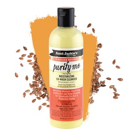 Aunt Jackie's Flaxseed Recipes Purify Me Frizz-Fighting Moisturizing Co-Wash Hair Cleanser for Chronically Dry Hair and Protective Styling, 12 oz