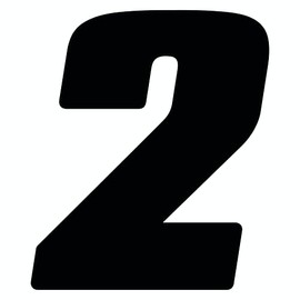 Dirt Digits DD43B-2 Black 4" High-Gloss Precision Die Cut Vinyl Number 2, 3 Pack