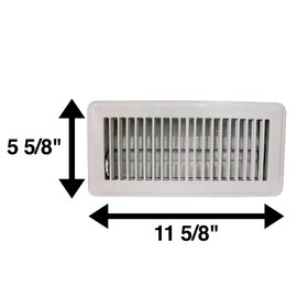 Rocky Mountain Goods Floor Register Vent for 4-Inch by 10-Inch Vent Openings (Item Dimensions 11.5 x 5.5") - Easy Adjust Air Supply Lever - Premium Finish - Heavy Duty to Allow Walk on use (White)