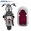 BOSYCY Motorcycles LED Brake Tail Light, Chrome Metal Tombstone Red