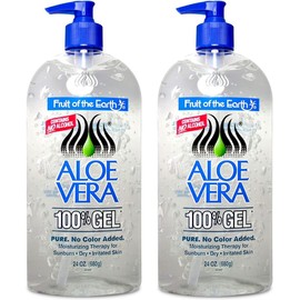Fruit Of The Earth Aloe Vera 100% Gel 24 oz (2 pack)