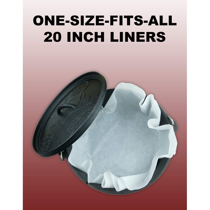 CampLiner Dutch Oven Parchment Liners 20 Pack of 20ââ‚¬� Disposable