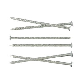 3.8mm x 100mm Extra Strong Hardened Heavy Duty Galvanised Square Twisted Nails for Constructions and Woodwork (Pack of 50)