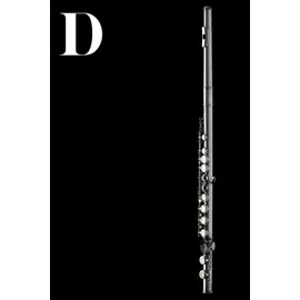 D: Flute Woodwind Instrument Themed Monogram Letter "D" Initial Notebook / Journal / Diary with Blank Lined Pages for Writing Notes | Unique ... Band Members, Music Artists, and Musicians