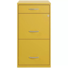 Hirsh Industries LLC Space Solutions 18" D 3 Drawer Metal Organizer File Cabinet Yellow/Goldfin