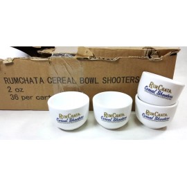 RumChata, Agave Loco Brands RumChata Cereal Bowl Shooters Rum Chata Caribbean Rum Shot Glass 2 oz, Lot/4