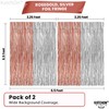 Silver & Rose Gold Foil Fringe Curtain Pair