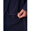 Morgenstern Women's Lightweight Bathrobe, 100% Cotton, Waffle Pique, darkblue