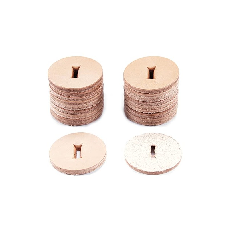Cowhide Leather Handle Washers - Round w/Slot - (1.50 x