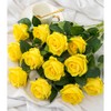 Ramo de rosas artificiales de seda con tallo largo para