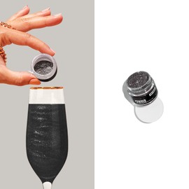 Fancy Sprinkles Onyx Black Premium Edible Glitter, 100% Edible Glitter for Sparkling Food & Drinks No Taste or Texture (4gm)