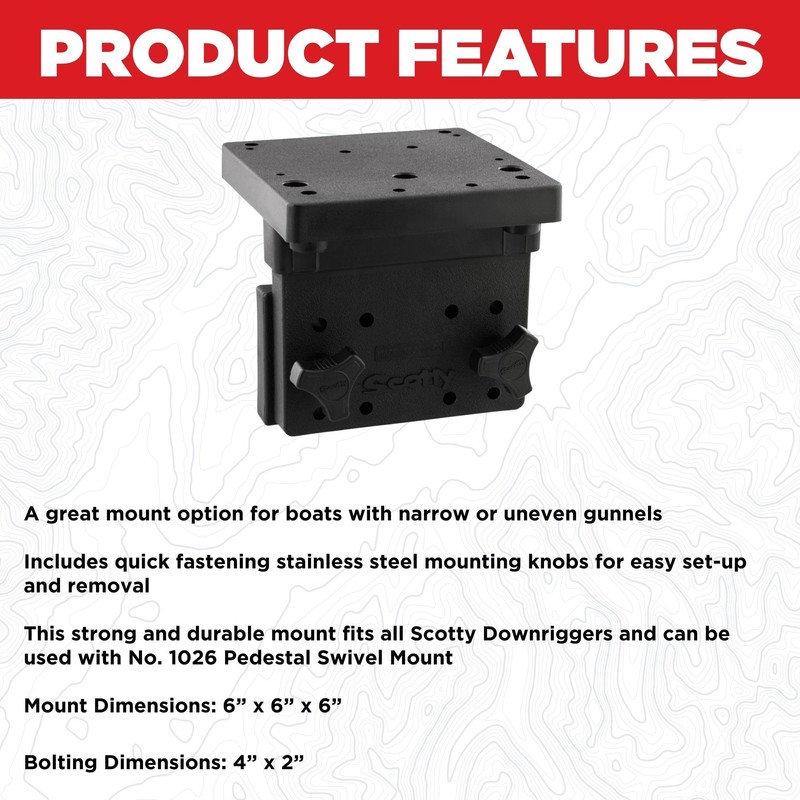 Scotty #1025 Right Angle Side Mounting Bracket for Scotty Downrigger