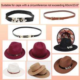 NiceYnn 8/10/12pcs Hat Band Western Cowboy Hatbands for Mens Womens, Handmade Classic Leather Ethnic Western Beaded Hat String Tie Hat Belt for Panama Fedora Hat Replacement Decor (12pcs C)