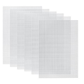 Xugoox 6pcs Plastic Mesh Canvas Sheets, Clear Mesh Screen for Embroidery Making Cross Stitch Canvas Yarn Crafting, 11.81x7.87 Inch