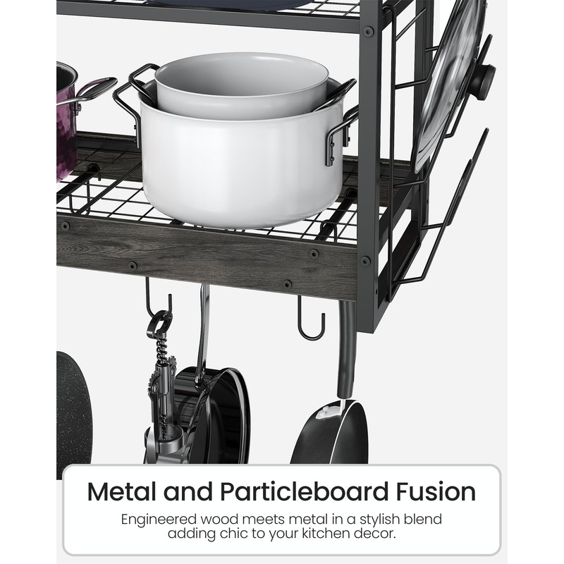 CHOEZON Hanging Pot Rack, Pot Rack Wall Mounted, 2-Tier Kitchen