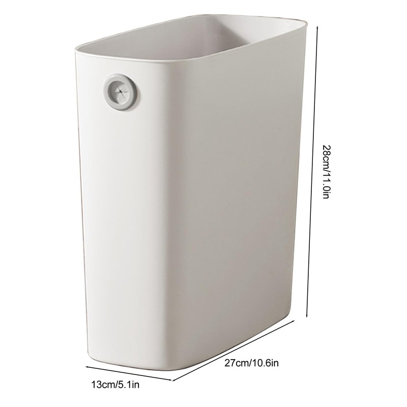 Rectangle Trash Can Ultra Thin Plastic Small Trash Basket Bathroom