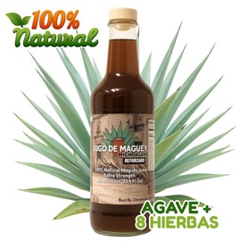 Herbalista Maguey Black Juice - Jugo De Maguey Tarasco Asado Extract 33.3 Fl oz (1 Liter) | All Natural, 100% Juice | Jugo de Maguey de Michoacan, Sabor Natural. (33.3 Fl Oz, Natural)