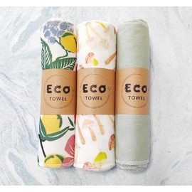 Paperless Towels Roll Washable Cotton Cloth, Reusable Paper Towels - 10 Pack with Durable Cardboard Roll - 10" X 10" Zero Waste Reusable Napkins Eco Friendly (Red Strawberry patterm)