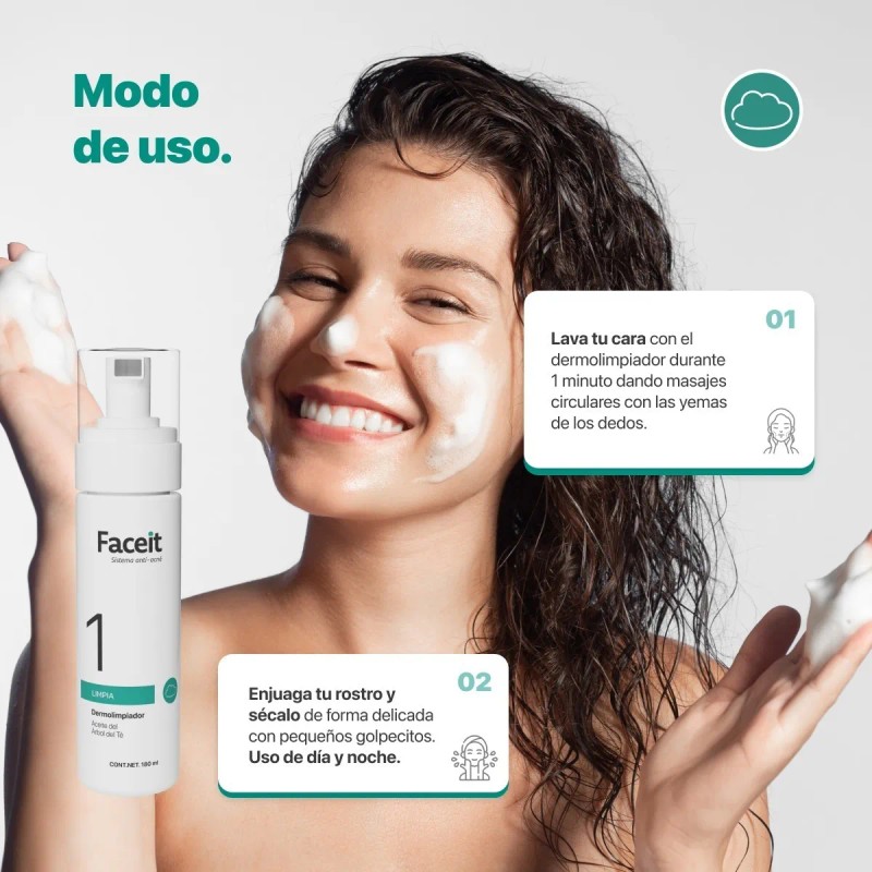 Jabon Espumoso Limpiador Facial Anti Acne Faceit 150 Ml