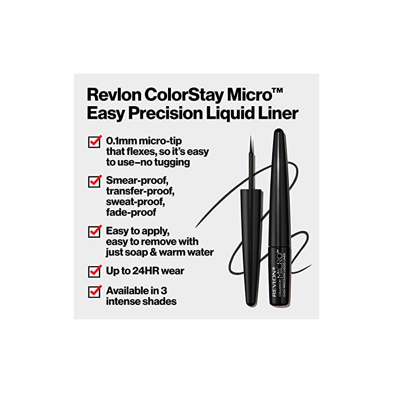 Revlon Colorstay Micro Easy Precision Liquid Liner, 301 Negro