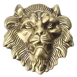 Longcreek Lion Belt Buckle for Men, Norse Viking Lion Head Belt Buckle, Punk Lion Animal Belt Buckle, Western Cowboy Belt Buckle, Best Man Belt Buckle, Silver Wedding Belt Buckle Gifts (Gold)