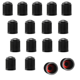 LUYING Tire Valve Caps for Bicycles, Long Lasting, Automobiles, Wheel Rims, Dust Cover, Air Valve Caps, Universal Type, For Cars, Bikes, Trucks, Set of 15 (Black)