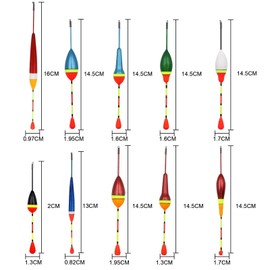 SZSMW 10 Fishing Floats - Float Fishing - Fishing Floats - Suitable for Most Fishing Types, Ideal for Beginners and Professionals, Sufficient Quantity, Ideal Tool (with Opening Lead)